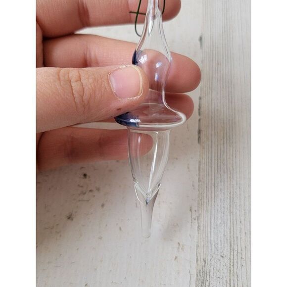 Mini glass AS IS abstract clear blue ornament Xmas decor - Picture 2 of 4